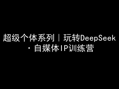 超级个体系列，玩转DeepSeek·自媒体IP训练营，deepseek教程网赚项目-副业赚钱-互联网创业-资源整合八方网创