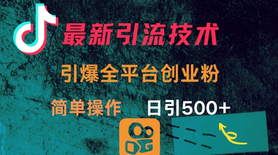 最新引流方法，引爆全平台的一个创业粉，简单操作日引300+网赚项目-副业赚钱-互联网创业-资源整合八方网创