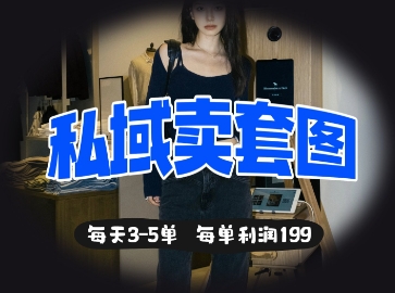 私域卖套图每天3-5单，每单利润99网赚项目-副业赚钱-互联网创业-资源整合八方网创