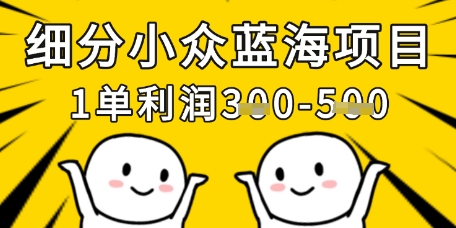 细分小众蓝海项目，一单利润3张，每月收入稳定过1w+网赚项目-副业赚钱-互联网创业-资源整合八方网创