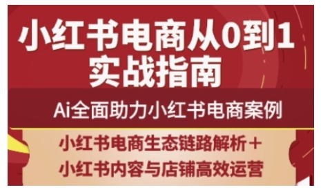 2025小红书电商全链路运营，Ai全面助力小红书电商案例网赚项目-副业赚钱-互联网创业-资源整合八方网创