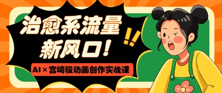 治愈系流量新风口，AI+宫崎骏动画创作实战课，从0到1打造爆款视频网赚项目-副业赚钱-互联网创业-资源整合八方网创