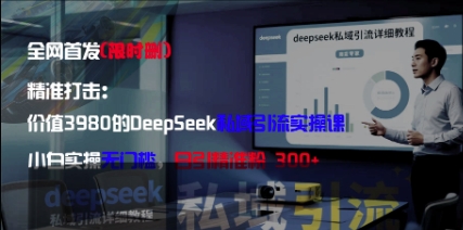 精准打击：价值3980的DeepSeek私域引流实操课，小白实操无门槛，日引精准粉300+网赚项目-副业赚钱-互联网创业-资源整合八方网创
