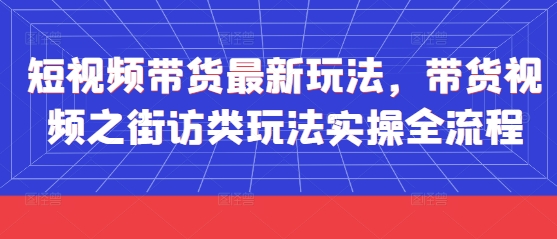短视频带货最新玩法，带货视频之街访类玩法实操全流程网赚项目-副业赚钱-互联网创业-资源整合八方网创