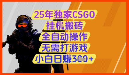 25年独家CSGO挂G搬砖，全自动操作，无需打游戏，小白日入3张+网赚项目-副业赚钱-互联网创业-资源整合八方网创