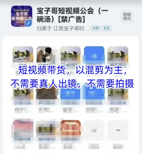 宝子哥头部团队短视频带货，以混剪为主，不需要真人出镜，不需要拍摄网赚项目-副业赚钱-互联网创业-资源整合八方网创