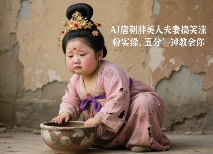 AI唐朝胖美人夫妻搞笑涨粉实操，五分钟教会你网赚项目-副业赚钱-互联网创业-资源整合八方网创