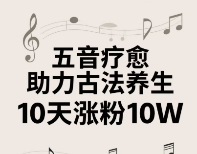 古法五音养生教程，五音疗愈的视频的制作方法，2-4小时就能学会，作者10天涨粉10W网赚项目-副业赚钱-互联网创业-资源整合八方网创