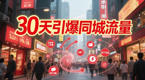 30天引爆同城流量：团购篇 认知篇 流量篇 来客篇 达人篇 老板人设IP篇 投流篇网赚项目-副业赚钱-互联网创业-资源整合八方网创