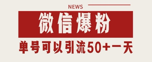 微信爆粉，私域暴力引流打法日引千粉 单号日进50+网赚项目-副业赚钱-互联网创业-资源整合八方网创