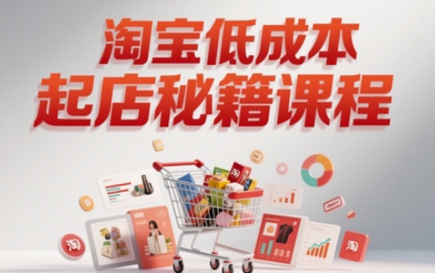 淘宝低成本起店系统课，助你快速起店，实现弯道超车网赚项目-副业赚钱-互联网创业-资源整合八方网创