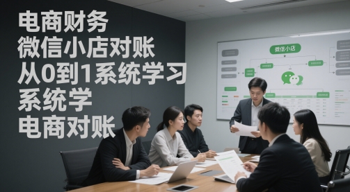 电商财务微信小店对账，从0到1系统学习电商对账网赚项目-副业赚钱-互联网创业-资源整合八方网创