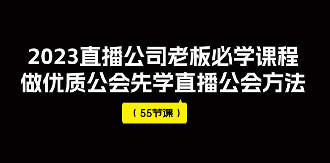 （7738期）2023直播公司老板必学课程，做优质公会先学直播公会方法（55节课）网赚项目-副业赚钱-互联网创业-资源整合八方网创