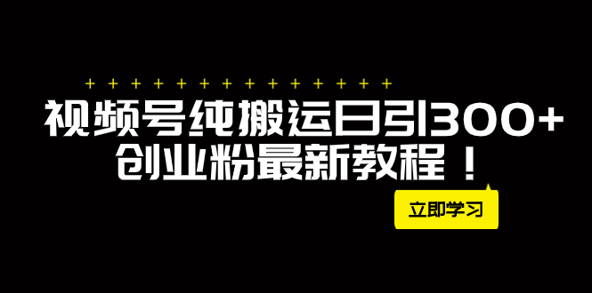 外面卖2580视频号纯搬运日引300+创业粉最新教程！网赚项目-副业赚钱-互联网创业-资源整合八方网创