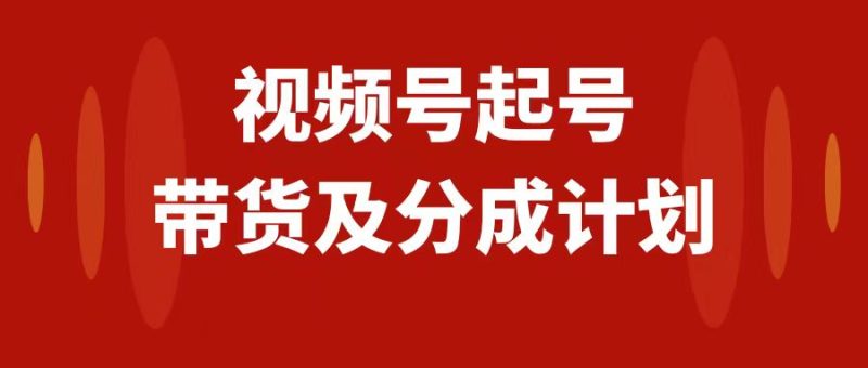 视频号快速起号，分成计划及带货，0-1起盘、运营、变现玩法，日入1000+网赚项目-副业赚钱-互联网创业-资源整合八方网创