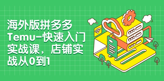 海外版拼多多Temu-快速入门实战课，店铺实战从0到1（12节课）网赚项目-副业赚钱-互联网创业-资源整合八方网创