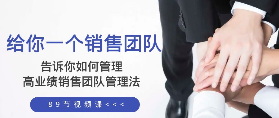 给你 一个销售团队，告诉你如何管理，高业绩销售团队管理法（89节课）网赚项目-副业赚钱-互联网创业-资源整合八方网创