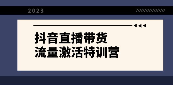 抖音直播带货-流量激活特训营，入行新手小白主播必学（21节课+资料）网赚项目-副业赚钱-互联网创业-资源整合八方网创