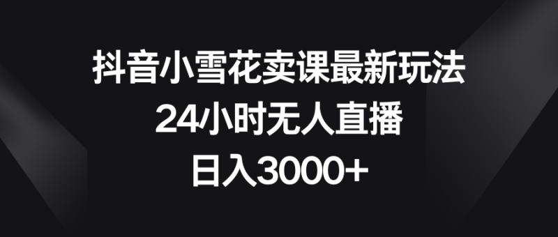 抖音小雪花卖课最新玩法，24小时无人直播，日入3000+网赚项目-副业赚钱-互联网创业-资源整合八方网创