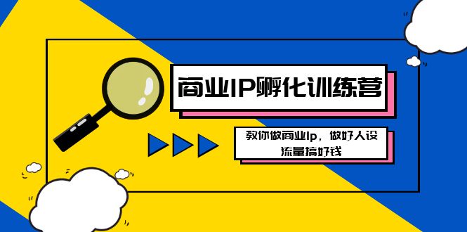 商业IP-孵化训练营新版，教你做商业Ip，做好人设，流量搞好钱网赚项目-副业赚钱-互联网创业-资源整合八方网创