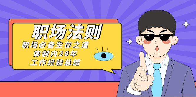 《职场 法则》职场必备生存之道，体制内20年 工作经验总结（17节课）网赚项目-副业赚钱-互联网创业-资源整合八方网创