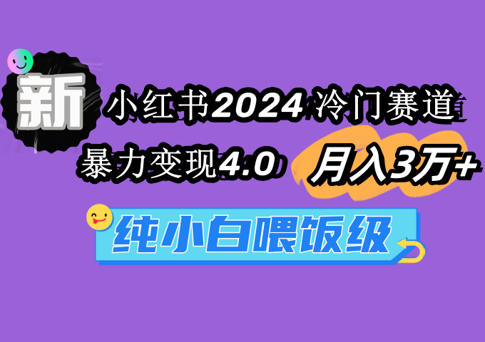 小红书2024冷门赛道 月入3万+ 暴力变现4.0 纯小白喂饭级网赚项目-副业赚钱-互联网创业-资源整合八方网创