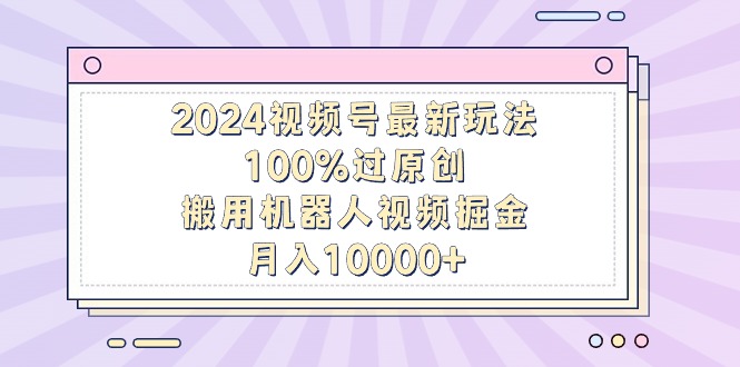 2024视频号最新玩法，100%过原创，搬用机器人视频掘金，月入10000+网赚项目-副业赚钱-互联网创业-资源整合八方网创