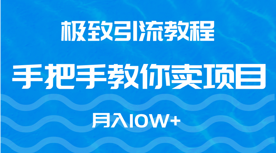 极致引流教程，手把手教你卖项目，月入10W+网赚项目-副业赚钱-互联网创业-资源整合八方网创