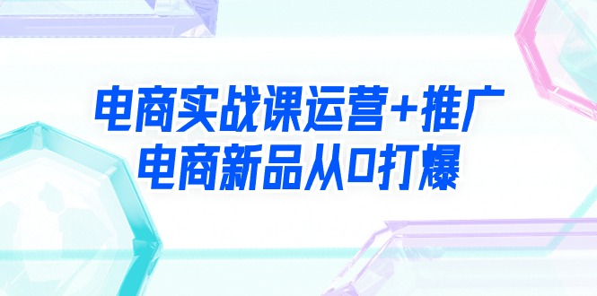 电商实战课运营+推广，电商新品从0打爆（99节视频课）网赚项目-副业赚钱-互联网创业-资源整合八方网创