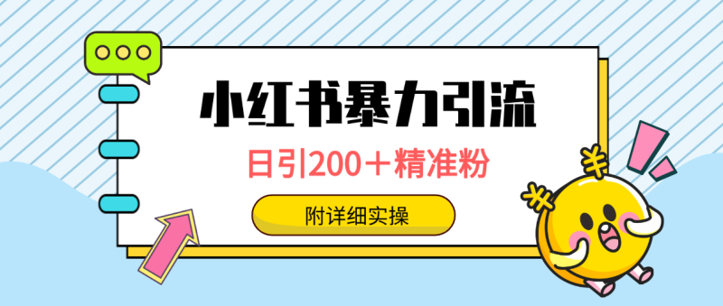 小红书暴力引流大法,日引200+精准粉,一键触达上万人,附详细实操网赚项目-副业赚钱-互联网创业-资源整合八方网创