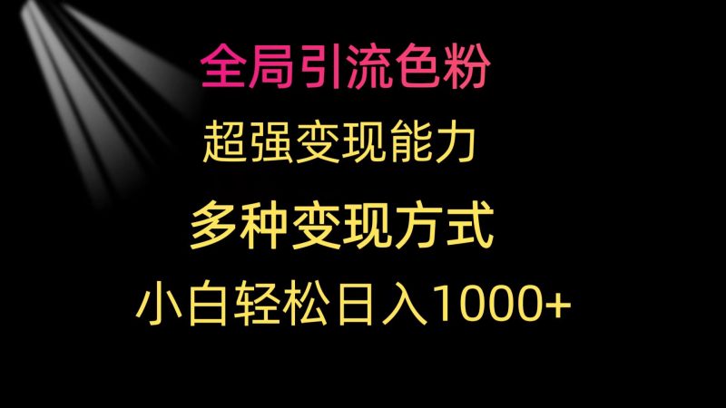 全局引流色粉 超强变现能力 多种变现方式 小白轻松日入1000+网赚项目-副业赚钱-互联网创业-资源整合八方网创