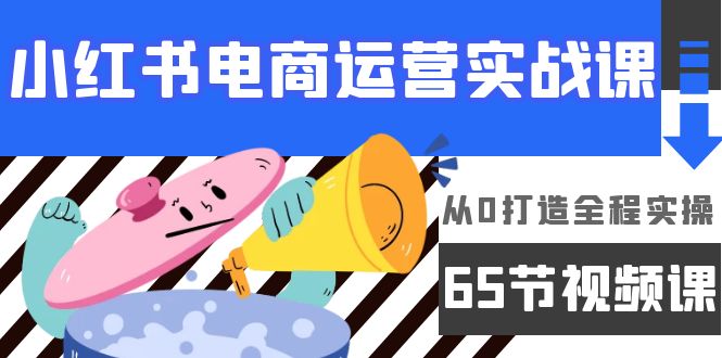 小红书电商运营实战课，​从0打造全程实操（65节视频课）网赚项目-副业赚钱-互联网创业-资源整合八方网创