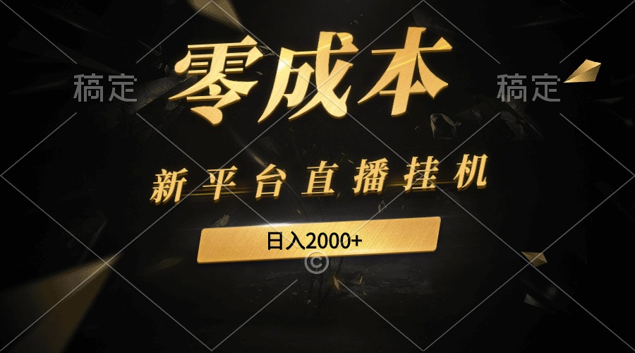 新平台直播挂机最新玩法，0成本，不违规，日入2000+网赚项目-副业赚钱-互联网创业-资源整合八方网创