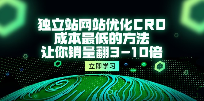 独立站网站优化CRO，成本最低的方法，让你销量翻3-10倍（5节课）网赚项目-副业赚钱-互联网创业-资源整合八方网创