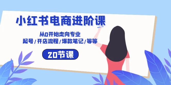小红书电商进阶课：从0开始走向专业 起号/开店流程/爆款笔记/等等（20节）网赚项目-副业赚钱-互联网创业-资源整合八方网创