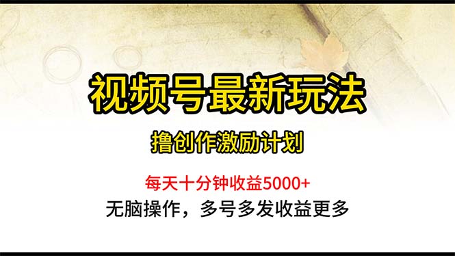 视频号最新玩法，每日一小时月入5000+网赚项目-副业赚钱-互联网创业-资源整合八方网创