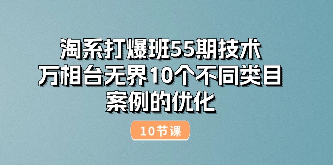 淘系打爆班55期技术：万相台无界10个不同类目案例的优化（10节）网赚项目-副业赚钱-互联网创业-资源整合八方网创