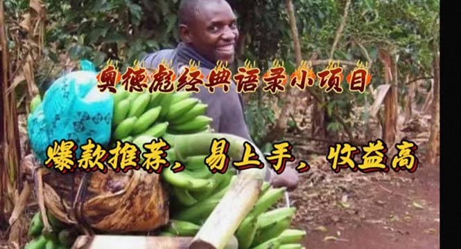 奥德彪经典语录小项目，爆款推荐，易上手，收益高网赚项目-副业赚钱-互联网创业-资源整合八方网创
