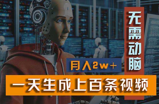 新模式！一天生成上百个视频，一个视频多平台分发，实现月入2W+网赚项目-副业赚钱-互联网创业-资源整合八方网创