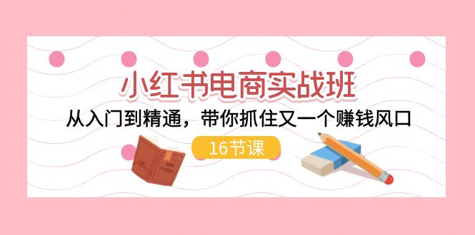 小红书电商实战班，从入门到精通，带你抓住又一个赚钱风口（16节）网赚项目-副业赚钱-互联网创业-资源整合八方网创