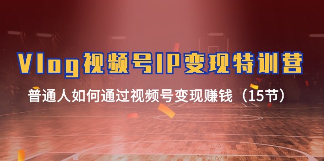 Vlog 视频号IP变现特训营，普通人如何通过视频号变现赚钱（15节）网赚项目-副业赚钱-互联网创业-资源整合八方网创