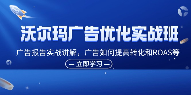 沃尔玛广告优化实战班，广告报告实战讲解，广告如何提高转化和ROAS等网赚项目-副业赚钱-互联网创业-资源整合八方网创