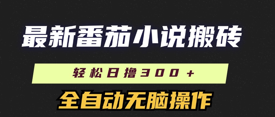 最新番茄小说搬砖，日撸300＋！全自动操作，可矩阵放大网赚项目-副业赚钱-互联网创业-资源整合八方网创