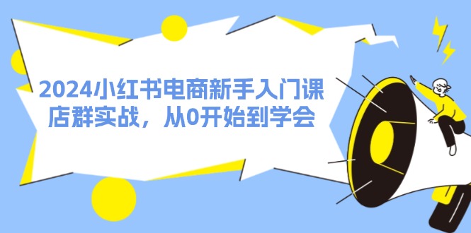 2024小红书电商新手入门课，店群实战，从0开始到学会（31节）网赚项目-副业赚钱-互联网创业-资源整合八方网创