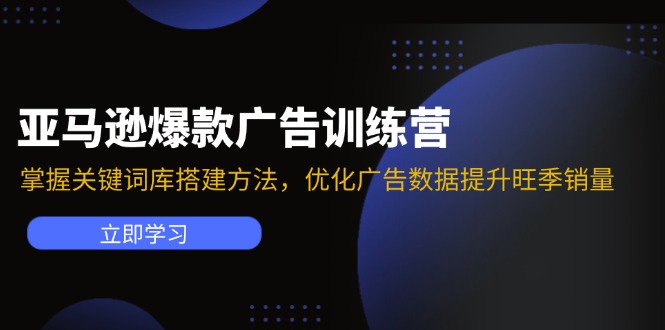 亚马逊爆款广告训练营：掌握关键词库搭建方法，优化广告数据提升旺季销量网赚项目-副业赚钱-互联网创业-资源整合八方网创
