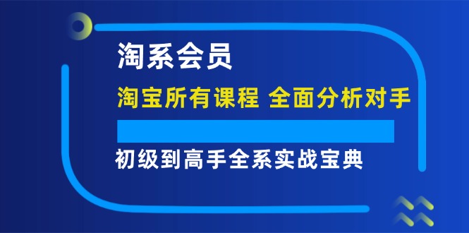 淘系会员【淘宝所有课程，全面分析对手】，初级到高手全系实战宝典网赚项目-副业赚钱-互联网创业-资源整合八方网创