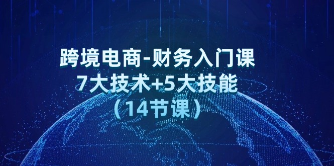 跨境电商-财务入门课：7大技术+5大技能（14节课）网赚项目-副业赚钱-互联网创业-资源整合八方网创