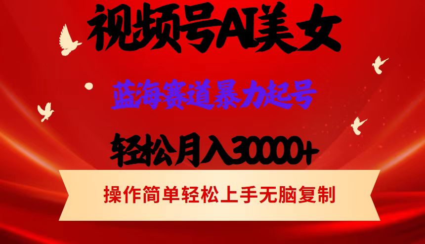 视频号AI美女跳舞，轻松月入30000+，蓝海赛道，流量池巨大，起号猛，当…网赚项目-副业赚钱-互联网创业-资源整合八方网创