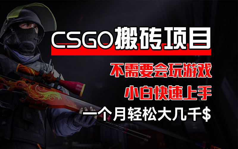 CSGO 装备搬砖项目，操作简单，不需要会玩游戏，小白也能快速上手，一…网赚项目-副业赚钱-互联网创业-资源整合八方网创