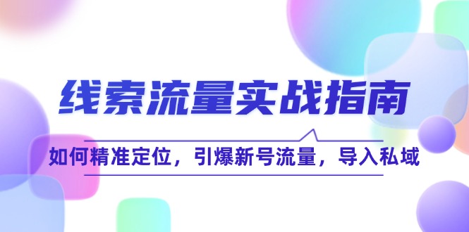 线 索 流 量-实战指南：如何精准定位，引爆新号流量，导入私域网赚项目-副业赚钱-互联网创业-资源整合八方网创